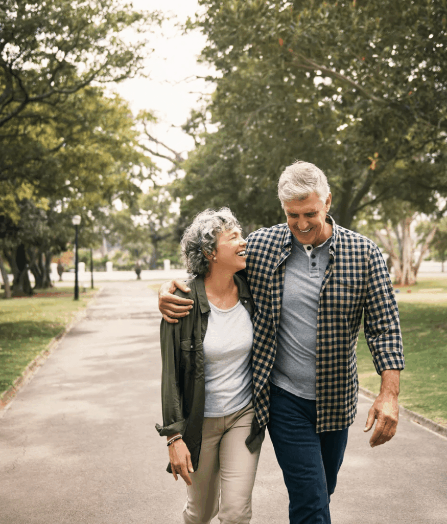 Couple walking in the park
