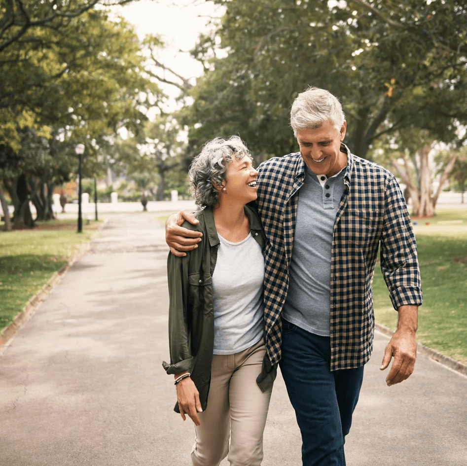 Couple walking in the park