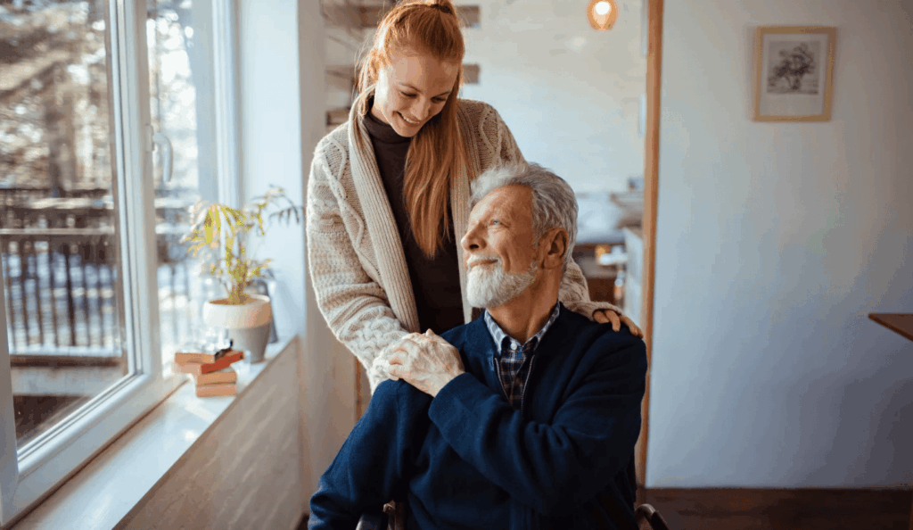 Father and daughter holding hands