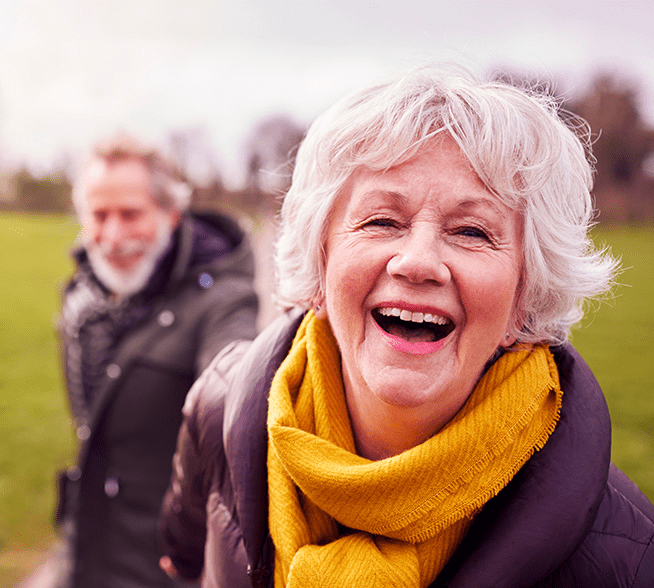 Happy older couple smiling